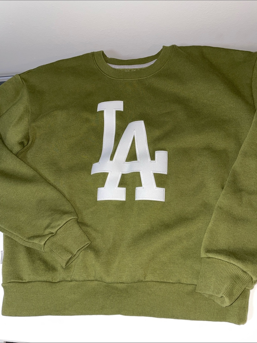 Antigua Sweatshirt Los Angeles Dodgers Women's Victory Pullover M Olive